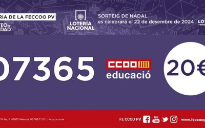 CCOO informa: Ja pots comprar la loteria de CCOO Educació i compartir amb nosaltres la sort